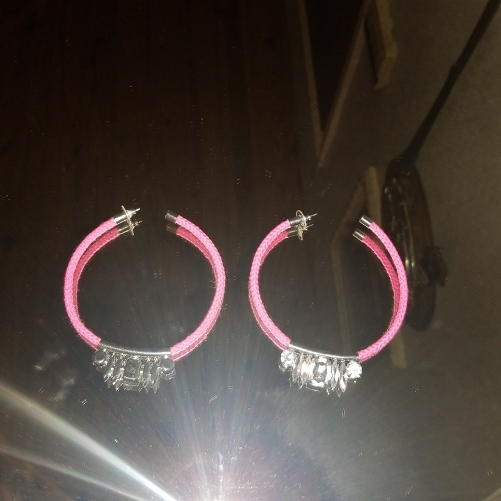 Noir neon crystal earrings